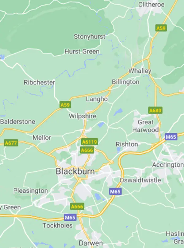 Blackburn service area map
